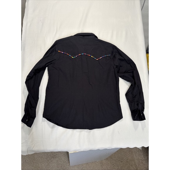 Vintage Adobe Rose Western Women's Size Large‎ Shirt Jewels - Picture 12 of 12